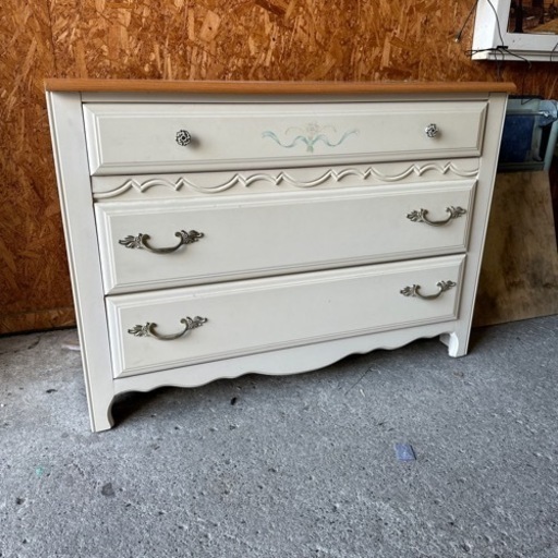 B2805  白チェスト　タンス　3段