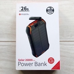 【未使用新品】大容量モバイルバッテリー/ソーラー充電対応