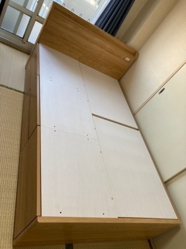 ニトリ　セミダブルベッド　収納付き