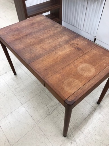 北欧モダン チーク材エクステンションテーブル ダイニングテーブル 伸長式