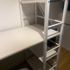 パソコンデスク/学習机&チェア　ホワイト②の画像