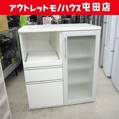 ミドルレンジボード ホワイト 白エナメル キッチンボード 食器棚 キッチンカウンター  ☆ 札幌市 北区 屯田 