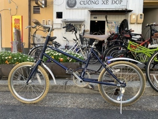 💯💯　ミニベロ自転車　配達可能　２０インチ　7変速　青