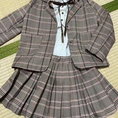 チェック柄スーツ　ローファー