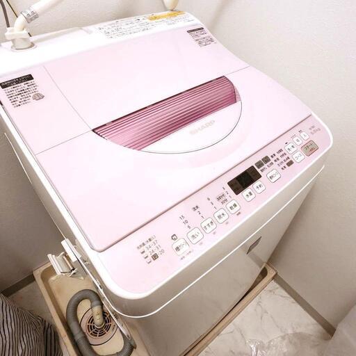 3月29日のみ受付※美品　SHARP 乾燥機能付き洗濯機　ES-T5E3　5.5Kg