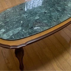 アンティーク センターテーブル ヴィンテージ 木製 大理石 猫脚 緑