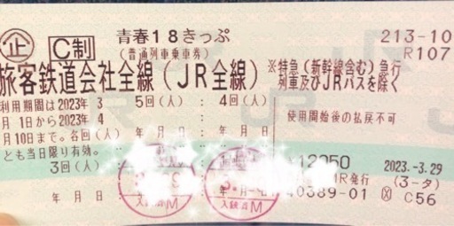 青春18きっぷ　3回分