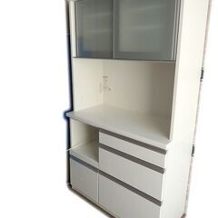 ★ 新札幌発 松田家具 キッチンボード 食器棚 レンジ台 幅97.5×奥行48.5×高さ178cm / 1641 ★