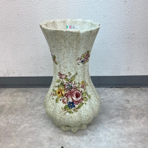 イタリア製　花瓶　壺　花柄