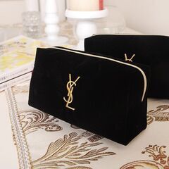 YSL　刺繍ふわふわポーチ　
