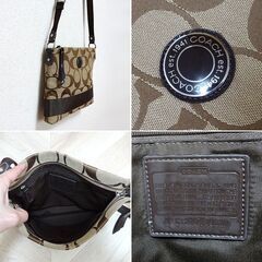 COACH コーチ　シグネチャー　ショルダーバッグ　F21905 ベージュ / ブラウン　斜めがけショルダーバッグ　正規品の画像