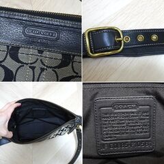 正規品　COACH コーチ　シグネチャー　ダッフル　ショルダーバッグ　斜めがけショルダー　ブラック　黒　キャンバス×レザーの画像