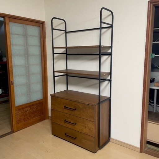 【美品‼️】定価40,639円♪ ニトリ 80cm幅チェストラック タンス 衣類収納家具 ヴィンテージ調ダークブラウン♪