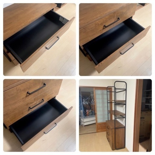 【美品‼️】定価40,639円♪ ニトリ 80cm幅チェストラック タンス 衣類収納家具 ヴィンテージ調ダークブラウン♪