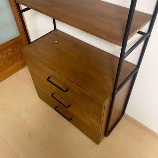 【美品‼️】定価40,639円♪ ニトリ 80cm幅チェストラック タンス 衣類収納家具 ヴィンテージ調ダークブラウン♪