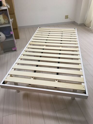 (k)シングルベッドフレーム 木製 幅2000mm奥行980mm高さ300mm 美品 説明欄必読