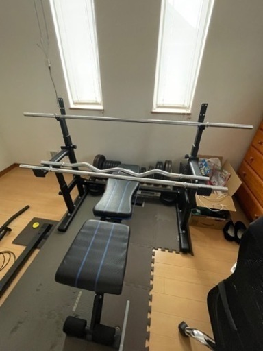 【今日中に売れなかったらリサイクルショップで買取ってもらいます】ベンチプレスセット