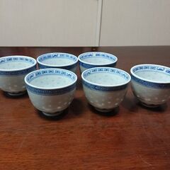 ★飲茶？　小ぶりな茶器　中華風湯呑6客★