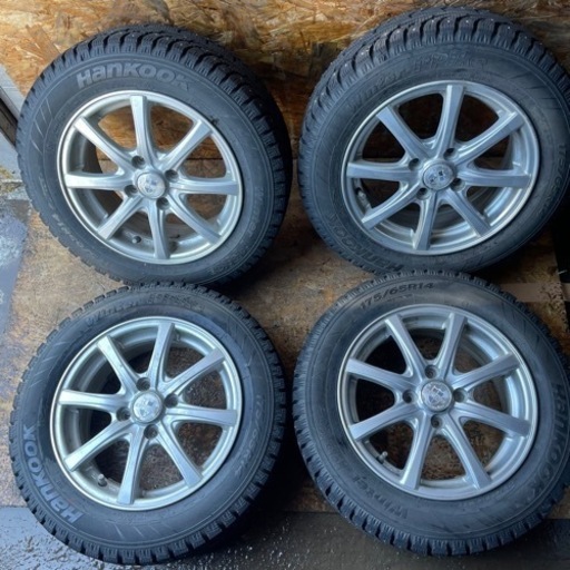 バリ山　HanKooK Winter i pike 175/65R14 スパイク　タイヤ　2011年製　14インチ　アルミホイール付き