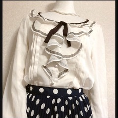 ꒰NETTO di MAMMINA꒱フリル リボン ブラウス 白...