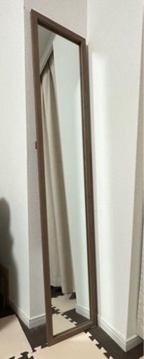 ニトリ　スタンドミラー　アルブルFF(ミドルブラウン)
