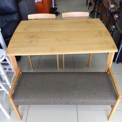 HJ425【中古】ダイニングテーブル 長椅子付き 