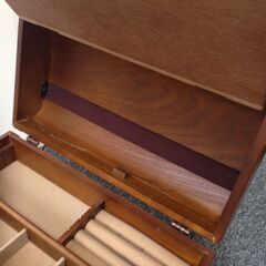 ★オススメ★木製 小物入れ アクセサリー入れ 中仕切りあり 鏡 ...