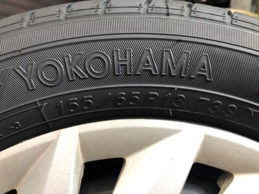 【S2869】22年 新品タイヤ 155/65R13 ヨコハマ S306 ゼスト 鉄ホイール 4本 ライフ ザッツ