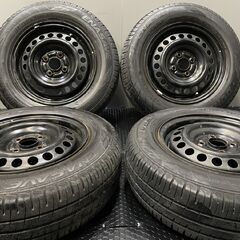 【DUNLOP ENASAVE EC204 185/70R14】夏タイヤ【スチールホイール 14インチ 5.5J4HPCD100】19年製 バリ溝 ハブ径56mm　(TA732)クレジットカード QRコード決済可能