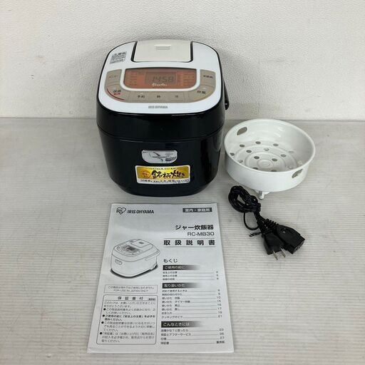 【IRIS OHYAMA】 アイリスオーヤマ 炊飯器 マイコンジャー炊飯器 3合 銘柄炊き分け機能付き RC-MB30-B 2017年製