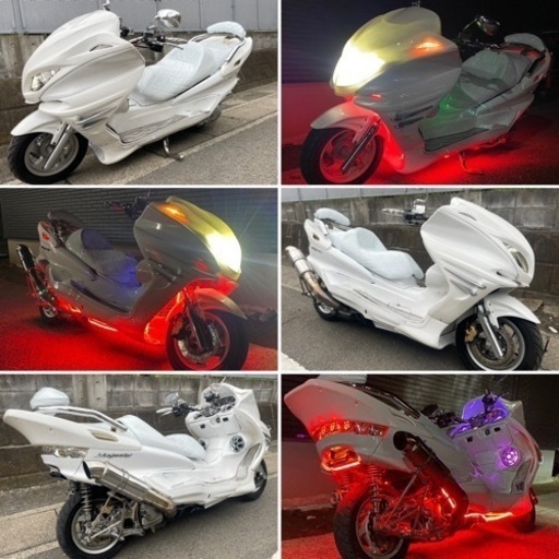 スピーカー４発‼︎ LEDレインボー‼︎ 【YAMAHA マジェスティ】ホワイト‼︎