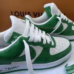 ナイキ＆ルイ・ヴィトン×エアフォース1ホワイト＆ジムグリーン