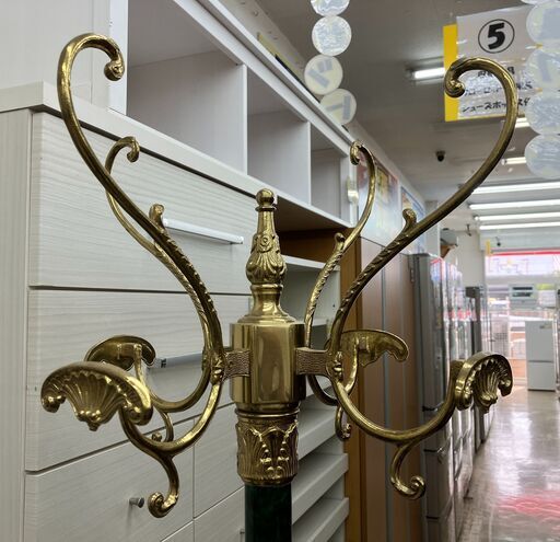 イタリア製 コートハンガー 洋服掛け ポールハンガー ゴージャス 金属製 アンティーク調 クラシック家具 No.2900● ※現金、クレジット、ぺイペイ、スマホ決済対応※