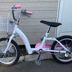 女の子用自転車　　16センチ　補助輪有り