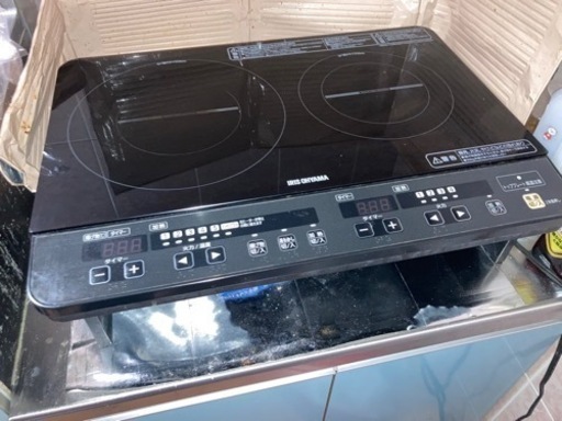 (取引済)IHコンロ　二口　棚付き