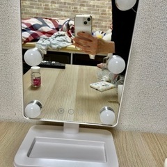 【中古】女優鏡　LEDライト　メイク鏡　卓上ミラー
