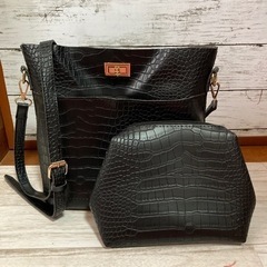 【お取引終了】クロコ型押しショルダーバッグの画像