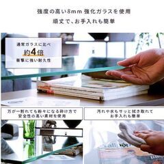 ガラステーブル ホワイト　センターテーブル ローテーブル 北欧 収納 モダン 木製の画像