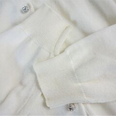 【No.46】PROPORTION ビジューボタンカーディガン オフホワイト 2(S)の画像
