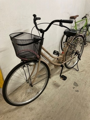 自転車　ベージュ　26