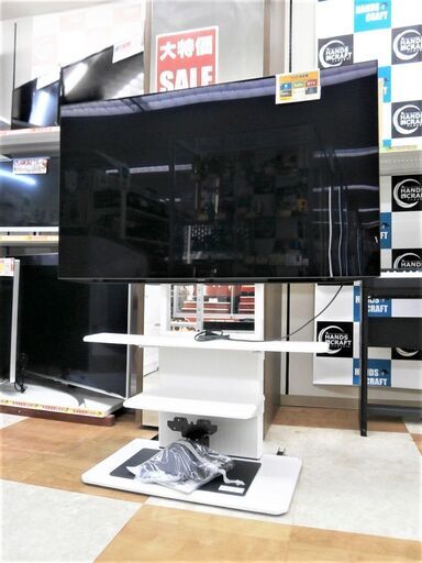【引取限定】シャープ 55V型 4K有機ELテレビ スタンド付 中古品 21年製 4T-C5SDQ1 【ハンズクラフト八幡西店】