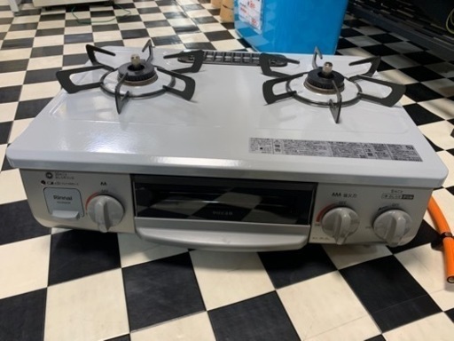 【リサイクルサービス八光】2022年製　Rinnai KG35NGRR-LP スカイグレー ガスコンロ (プロパンガス用・2口・右強火力・56cm)