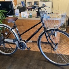 前輪タイヤ新品！】6段変速 27インチ自転車 ブラック