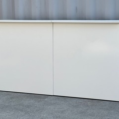 美品！受付カウンター◇2連結◇オープン収納棚◇木製◇ホワイト◇A77