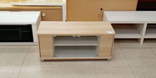 ★ジモティ割あり★  テレビ台 クリーム H41.8×D39×W96 クリーニング済み TJ304