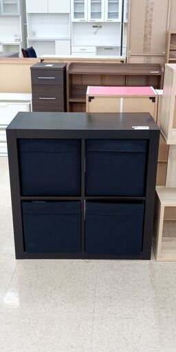 ★ジモティ割あり★  収納棚 黒 H78.7×D39.3×W78.9 クリーニング済み TJ305