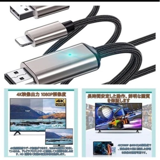 iPhone対応HDMIケーブル付き　モバイルプロジェクター　モバイル　ミニ　三脚付き