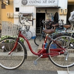 🎏🎏　ママチャリ　２６インチ　自動ライト　付き　カギ　付き　赤　美品