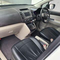 マツダMPV　23C　スポーティパッケージ　4WD　H19　車検6/2　走行51000ｋ　両側パワースライドドア　純正ＨＤＤナビ＆フルセグＴＶ　カラーバックカメラ　前後ドラレコ　BOSEサラウンドシステム　黒革調シートカバー　純正エアロ＆17AW　禁煙車の画像