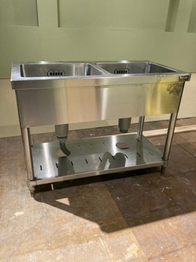 マルゼン　業務用 ステンレス 2槽シンク 低シンク　900×450×630 厨房シンク　高さ630 厨房機器　流し台